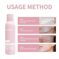 114G Facial Hair Identification Spray Dermaplaning Hair Removal Spray Face Fuzzy Hair Marker with Scraper Eyebrow Trimmer