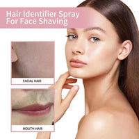 114G Facial Hair Identification Spray Dermaplaning Hair Removal Spray Face Fuzzy Hair Marker with Scraper Eyebrow Trimmer